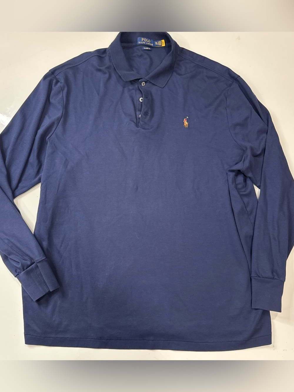 Polo Ralph Lauren Sweatshirt Mens XXL Blue 1/4 Zip Mock Neck Classic Fit A040526